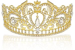 Makone Princess Tiara, Rhinestone Crown with Comb and Hair Clips, Wedding Bridal Rhinestone Crown, for Bridal Girl Women Decoration on Birthday Wedding Party Prom