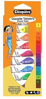 Cleopatre Cléopâtre BL10PGN10 Gouaches en Tubes de 10 Blister Multicolore 11 x 1,5 x 22 cm