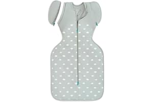 Love To Dream Swaddle UP Transition, 6-8.5 kg, Light Olive Mini Cloud, Snug Fit, Zip-Off Wings, 1.5 TOG Suitable for Mild Temperature (18-22°C), Machine Washable & Double Zip for Easy Nappy Change