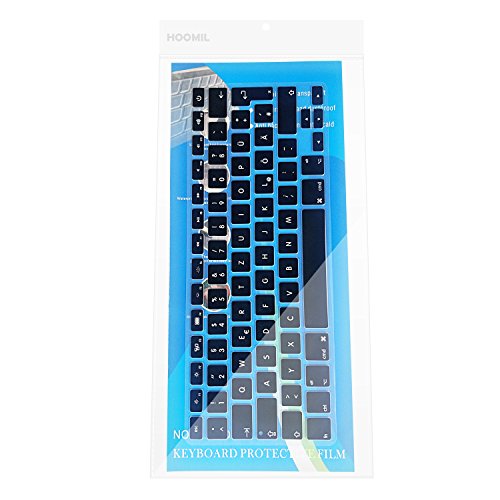 Silikon Tastaturschutz, HOOMIL Hauchdünner Tastatur Schutzfolie [Deutsches Layout] für Apple MacBook Air 13“/ Pro Retina 13“ – Schwarz - 6