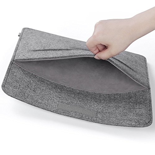 JSVER 15 4 Zoll MacBook Pro Retina Filz Sleeve H  lle Laptop Ultrabook Notebook Tasche speziell f  r 15 4 Zoll MacBook Pro  Klettverschluss Grau