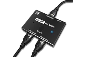 CableDeconn HDMI Ultra HD 8K HDMI 2.1 High Speed 48Gbps Directional Switch Only 2in 1out 8K@60Hz 4K@120Hz Splitter Converter Compatible with Xbox PS5 Projectors Monitors
