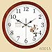 Produktbild OLILEIO Mute Kreative modernen minimalistischen runden Holz Wanduhr chinesische Kinder Schlafzimmer Wohnzimmer, 10 Zoll (25,5 cm Durchmesser), 6001A, Braun