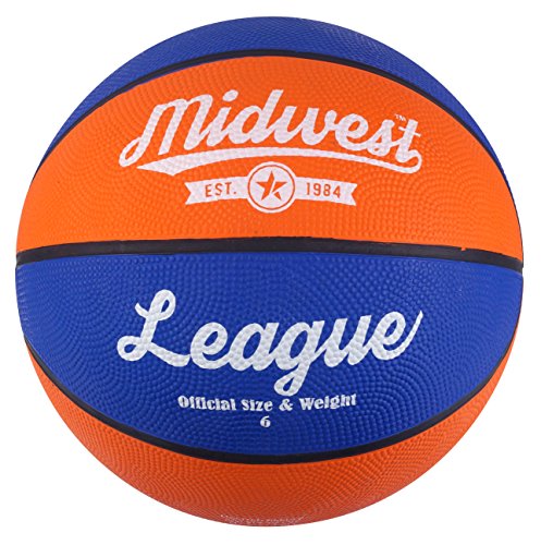 Midwest Unisex's League Basketball, Blue/Orange, Size 6