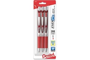 Pentel EnerGel XM BL77 - Retractable Liquid Gel Ink Pen - 0.7mm - 54% Recycled - Red - Pack of 3