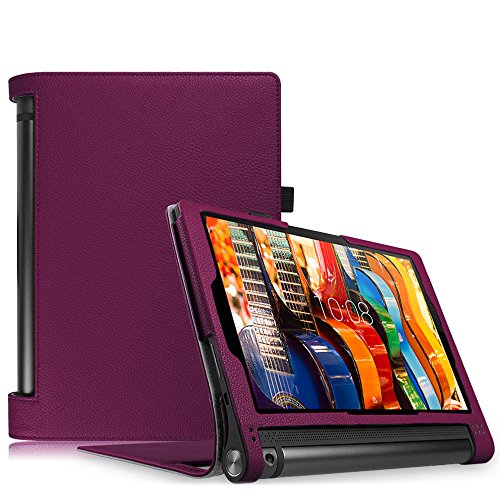 Fintie Lenovo Yoga Tablet 3 10 Hülle Case - Slim Fit Folio Premium Kunstleder Schutzhülle Tasche Etui Smart Cover mit Auto Sleep / Wake für Lenovo Yoga Tablet 3 25,7 cm (10,1 Zoll), Lila