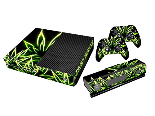 Preisvergleich Produktbild stillshine Xbox One selbstklebend Konsole Decal Vinyl Skin Sticker + 2 selbstklebend Controller + 1 selbstklebend Kinect Set schwarz Fluorescence Leaves