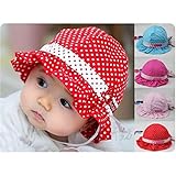 HuntGold 1X Comfortable 3-24 Months Baby Toddler Girls Sun Polka Dot Cotton Hat Cap(pink)