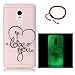 Produktbild Schutzhülle für Xiaomi Redmi Note 4, GOCDLJ Ultra Thin TPU Luminous Fluoreszierendes Licht Leuchtende Nacht Hülle Muster Gel Skin Transparent Bumper Rand Cover Tasche Bunte Handyhülle Protective Case Schale schützende Durchsichtig Rückschale Clear Rubber Pattern Fall Handytasche Weiche Ränder Etui + Chinesischer Stil Rote Armbänder für Xiaomi Redmi Note 4 Design LOVE YOU