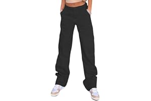 Placitiume High Waisted Cargo Pants for Women | Baggy Stretchy Wide Leg Y2K Streetwear with 6 Pockets