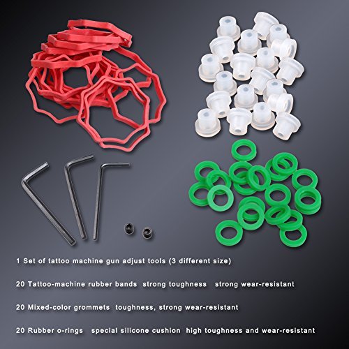 Professional Tattoo Kit 2 Tattoo Machine Guns 7 USA Inks Power Supply Foot Pedal Needles Grips Tips Tattoo Accessories D53EUYMX - 7