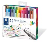 staedtler 36 brilliant colours ergosoft Tecnología Dry Safe. Puede permanecer abierto durante días sin secarse (según la norma ISO 554, excepto colores de neón), lo que proporciona una alta durabilidad y es seguro para viajar en avión.