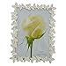 Gift Garden Photo Frames - Gorgeous White Butterfly Edging Metal Frames 5x7 inch for Table Top or Home Decor