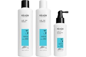 Nioxin SYSTEM 3 hårbotten hårsats schampo, balsam och hårbehandling | Förhindrar tunnare hår — hårvård för färgat, torrt och skadat hår (150+150+50ml)