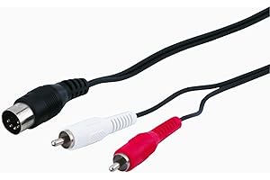 Goobay 50014 kabel audio adapter do połączenia ze starymi urządzeniami audio; połączenie za pomocą 5-biegunowej wtyczki DIN na 2 wtyczki cinch (R/L); 1,5 m