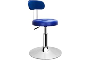 PenghaiYunfei Modern Bar Stool PU Leather, Adjustable Height Rotating Stool Beauty Office Home Kitchen Bar Slip Stool (Blue with Backrest)