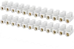 MICJLLT 2 Pcs 30A Electrical Connectors Dual Row 12 Way,White Wire Connectors Multiple Outlet Connecting Design,Flathead Terminal Block Easy Attachment Holes