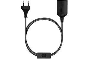 kwmobile Cavo Porta Lampada con Interruttore - Filo Elettrico Portalampada 3,5m per Lampadina E27 con Spina a due Poli per Attacco Corrente - Nero