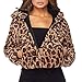 Produktbild TWBB Mäntel Damen Elegant Leopard Kurz Wintercoat Kapuzenpullover Wintermantel Frauen Trenchcoat Drucken Slim-Fit Hülse Jacken Windbreaker Herbst Winter Bequem Outwear
