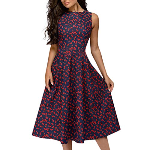 Vectry Vestidos Coctel Vestido para Boda De Día Vestidos Elegantes para Niña Vestidos Casuales Sueltos para Mujer Vestidos Cortos Verano 2019 Vestidos Rojo