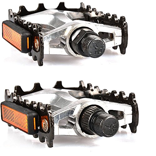 Racksoy Aluminium 1 Paar Rutschfeste Fahrrad Pedale R&L Schwarz/Silber für MTB, BMX, City & Trekking ( entspricht den meisten Erwachsenen Fahrräder Mountain Road und Hybrid-Fahrräder) - 4