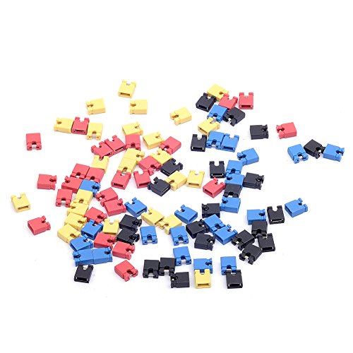 Cylewet - Jumper CLW1058 da 2,54 mm, per cortocircuito scheda madre IDE per laptop, circuiti stampati, mini e micro jumper, ponticelli per Arduino (confezione da 100)