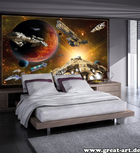Poster Galaxy Adventure Wandbild Dekoration Raumfahrt-Mission space-shuttle science-fiction Raumschiff Weltraum All Stern | Wandposter Fotoposter Wanddeko Wandgestaltung by GREAT ART (140 x 100 cm) - 9
