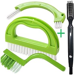 Brosse Pour Salle De Bains, Cuisine Et Le Ménage, Joint Brosse Pour Nettoyage Sol Fenêtre Moisissure (4 Pinceaux Inclus) Vert