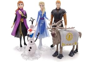 PIXIPALS 5pcs Cake Toppers Large Frozen Cake Hat Decoration Theme Party Supplies Children's Birthday Cake Decoration New Cartoon Princess Doll Cake Hat