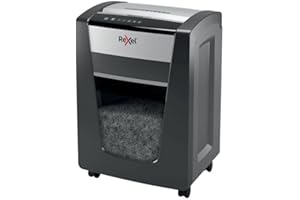 ‎REXEL Rexel Aktenvernichter Momentum X420, Partikelschnitt, 22-20 Blatt A4 (70-80 g/m²) Kapazität, Sicherheitsstufe P4, 30L Abfallbehälter, Schredder, schwarz, 2104578EU