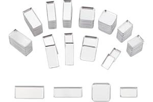 ‎PH PANDAHALL PH PandaHall 80pcs leere Metall Pfannen 4 Größe leere Lidschatten Pfännchen Rechteckige Palette Pfannen DIY Lidschatten Puder erröten Lippenstift Palette 2~2.7x1~2cm