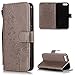 Produktbild FNBK Xiaomi Mi 6 Hülle Leder Grau Löwenzahn Blumen Handyhülle Holster Leder Flip Wallet Cover Tasche Stand Case Card Slot Magnetverschluß Kratzfestes Schutzhülle