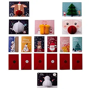 BESPORTBLE Christmas Cards 3D Christmas Greeting Card Merry Christmas Blessing Cards Gift Card for Xmas Holiday Favor Supplies