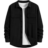 DEELMO Men’s Full Sleeve Corduroy Shirt | Stylish Textured Casual Button-Down Shacket for Autumn Winter | Dual Pocket Front D