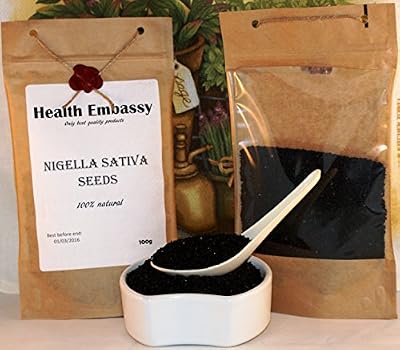 Health Embassy Graines de cumin noir (Nigella Sativa) 100 g/Nigella Sativa Seeds 100 g Health Embassy Black Seed Cumin