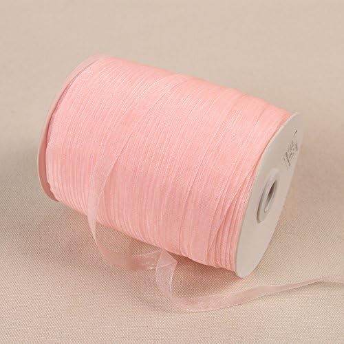 1Cm450 M Transparent Decorative Snow Yarn Hooked Hats Handmade Ribbon Christmas Gift Packs Hair Ornaments Ribbon, Light Meat Powder 1Cm 1007# 450 M