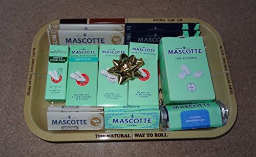 MASCOTTE FILTERS/PAPERS in RAW TRAY Gift Set 1970's Style Small Metal Rolling Tray Deal Gift for you or your loved ones by Trendz