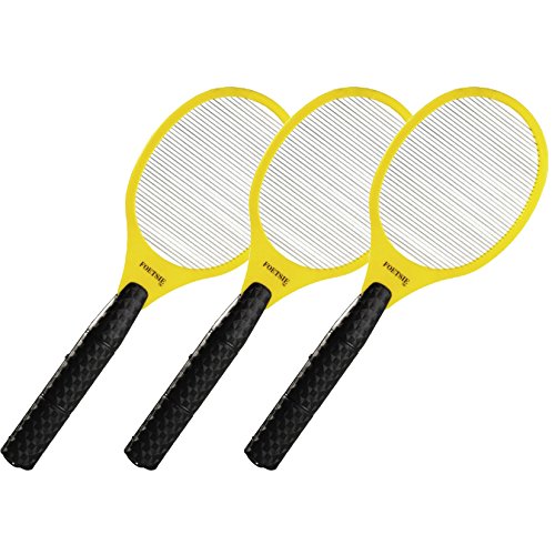 3 x Foetsie Elektrische Gelb Fliegenklatsche Insektenvernichter Fliegenschläger