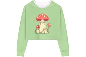 Showudesigns Crop Tops for Girls 5-14 Years Kawaii Sweatshirts Teens Pullover