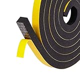 Fowong Bande adhésive en mousse auto-adhésive à cellules fermées pour fenêtre porte et climatiseur 12mm*10mm*2m, 2 pcs total 4m de long