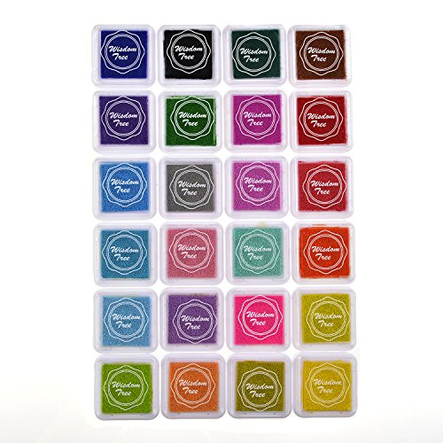 Sel Natural 24 Farben Stempelkissen Set für Tinte Pads Stempel Papier Handwerk Stoff, Fingerabdruck ,Scrapbook, Malerei