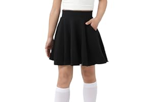 DGSHIRLDJO Jupe pour Filles,Jupe de Tennis Plissée Taille Haute Décontractée Mini Jupe 5-14 Ans
