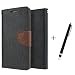 Samsung Galaxy E7 Flip Cover By Online Street (Black Brown + Stylus Touch Stick) RS.199.00