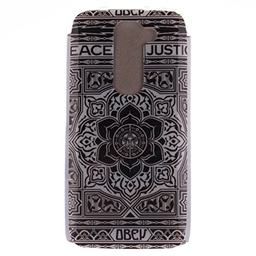 For LG G2 Mini Case Cover, Cozy Hut [Scratch-Resistant] Ultra Slim TPU Clear Soft Silicone Back Colorful Printed Pattern Silicone Case Protective Cover Cell Phone Case for LG G2 Mini ,Unique Art Pattern Tiger Sexy woman and Dandelion flower Butterfly owl Cute Cartoon Animal Design Case Cover for LG G2 Mini - Black Flowers