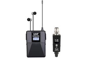 WENYOUYA UHF - Sistema de monitor intraural inalámbrico de doble canal con transmisor y receptor para grabación de escenario, estudio de músicos