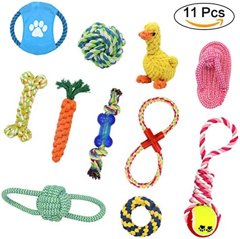 Novata Dog Toys 11 Pack Gift Set,Non-toxic Interactive Health Teeth Cleaning Best Pet Gift for Small and Medium Dogs