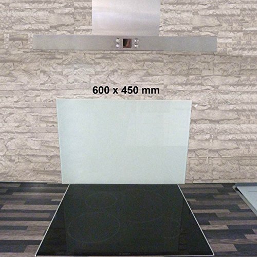 Glasrückwand Spritzschutz Glas Küchenrückwand weiß Glasfarbe 600x450mm