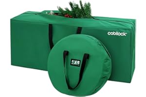 Cabilock Borsa portaoggetti per Albero di Natale e Custodia per ghirlande Borsa Impermeabile con Cerniera per Albero delle Vacanze di Natale Oxford con Maniglie per Il Trasporto (Verde)