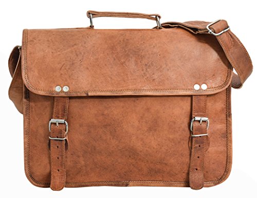 Gusti Leder nature „Paul“ Umhängetasche Laptoptasche Ledertasche Vintage Unitasche Aktentasche Rustikal Büro Lehrertasche Arbeitstasche Ledertasche Umhängetasche Leitz Ordner Messenger Braun U24n-1 - 6