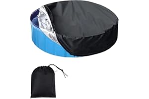 NOAYA Foldable Outdoor Swimming Pool Covers - 160 * 30CM Round Dog Pool Cover for UV-Resistant Solutions Ideal for Dog Pools/Hot Tubs/Kids Inflatable Tubs to Dustproof Waterproof, Swimming Accessories